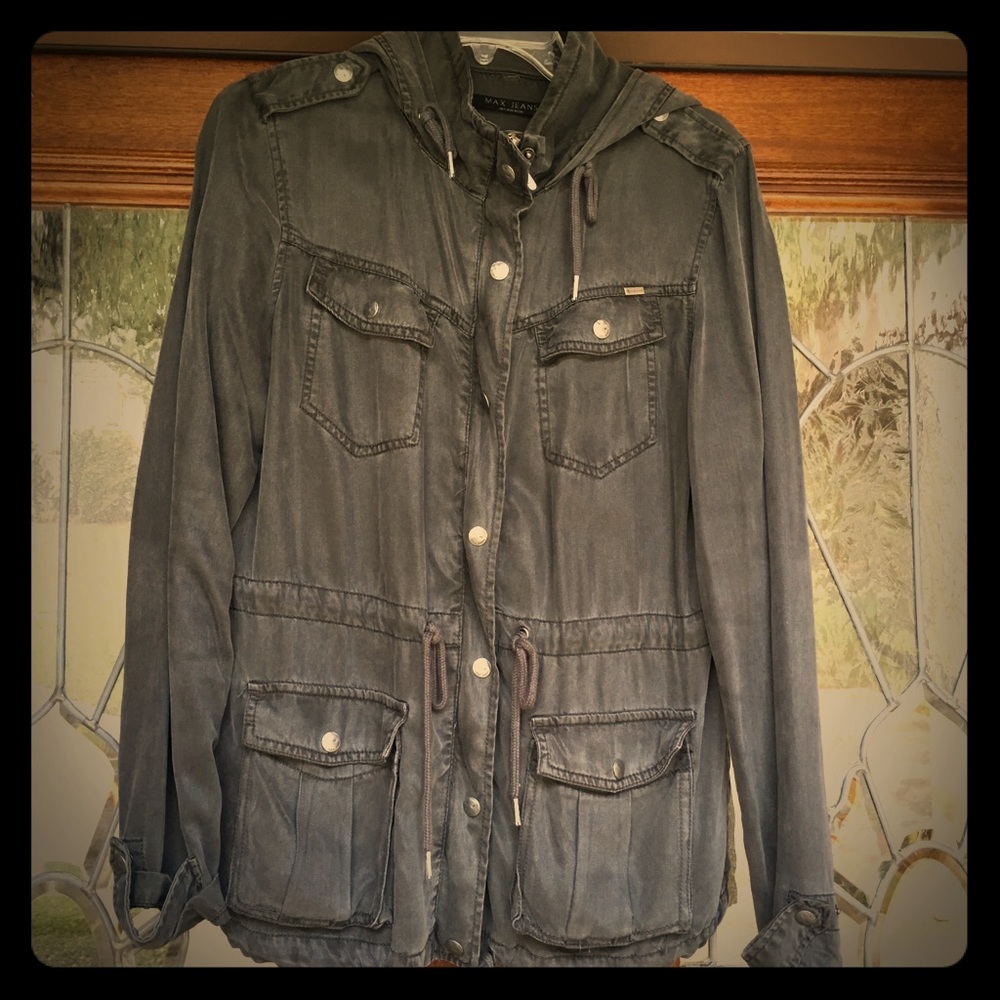Max Jeans Utility Military Anorak Jacket In Tencel